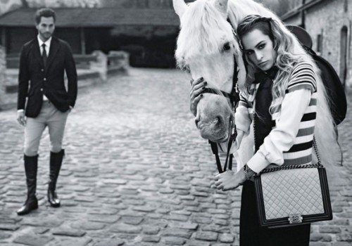 Alice Dellal by Karl Lagerfeld for Chanel &ldquo;Boy&rdquo; handbags 2013 pegasebuzz:  www.p
