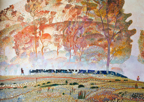 urgetocreate: Viktor Zaretsky (Ukrainian 1925-90), Glowing Sky, 1988, Oil on canvas
