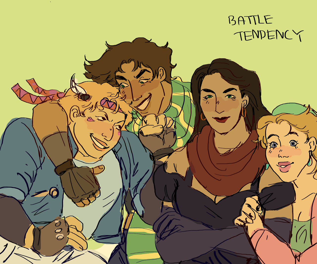 frogopera:jojo gangs up until part 5….my hand got tired….