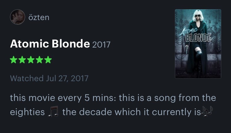 chrisandfem:some of my favorite reviews of Atomic Blonde (2017) part 2 (part 1)