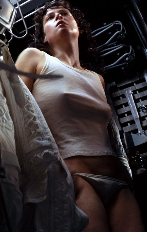 Sigourney Weaver in a sexy scene from Alien (1979)