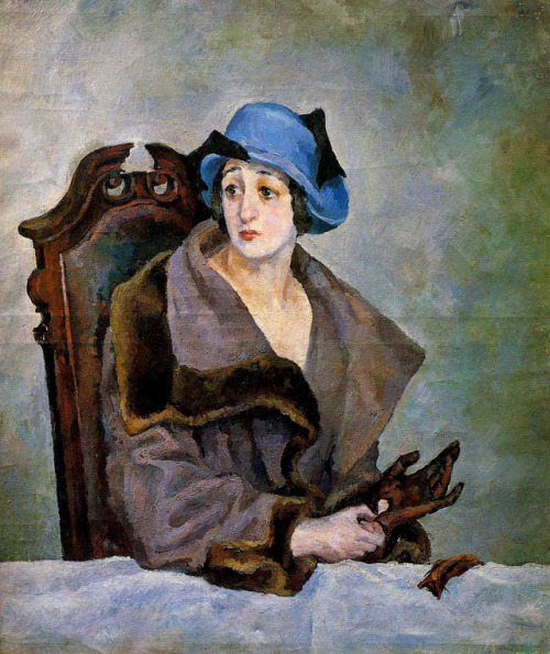 youcannottakeitwithyou:Alexander Osmerkin (Russian, 1892 - 1953) Woman taking off her glove, 1924