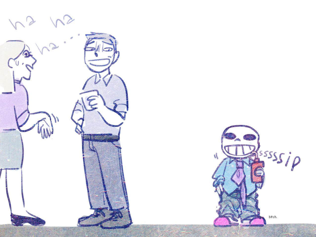 polyglotplatypus: sans gets a human job  this comic was commissioned &amp; written