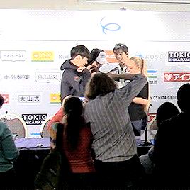 janny-medvedeva: Boyang, Michal and Yuzuru press conference antics @ Grand Prix