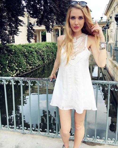 zafulfashion:Look stunning in ZAFUL Spliced Openwork White Chiffon Dress!@zafulfashion