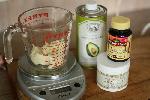 allthateverwasorwillbe:  HOW TO MAKE HOMEMADE HAND SALVE (AKA ECZEMA FIGHTING LOTION) 2 oz Shea Butter.45 oz Avocado Oil1/2 t. Vitamin E All three ingredients help with eczema, however you can also add a 1/2 t. of the wondrous Sea Buckthorn Oil in