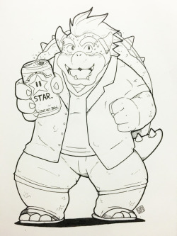 kamui-shirow: A beer?  Hello. With these hot days sometimes you want a cold beer, so Bowser can not stay with the desire to take one.