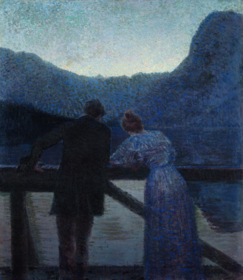 Couple by the Lake -  Ernst Barlach Austrian 1870 – 1938Oil on canvas 68,1 x 59,3 cm