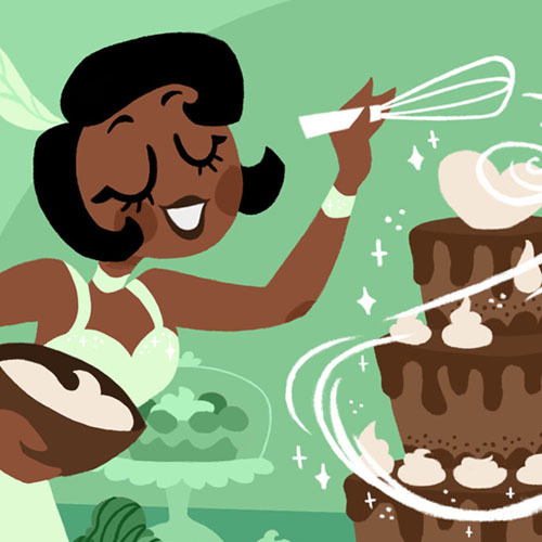 A preview of my piece for the Princess and the Frog 10th Anniversary Fanzine “Blue Skies and S