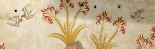 ancientart:The famous Minoan Spring Fresco, Akrotiri, Thera (Santorini), 16th century BC. A close up