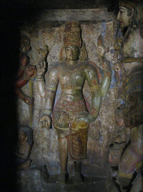 Harihara (shiva and Vishnu) Kunrakkudi cave temple, Tamil Nadu