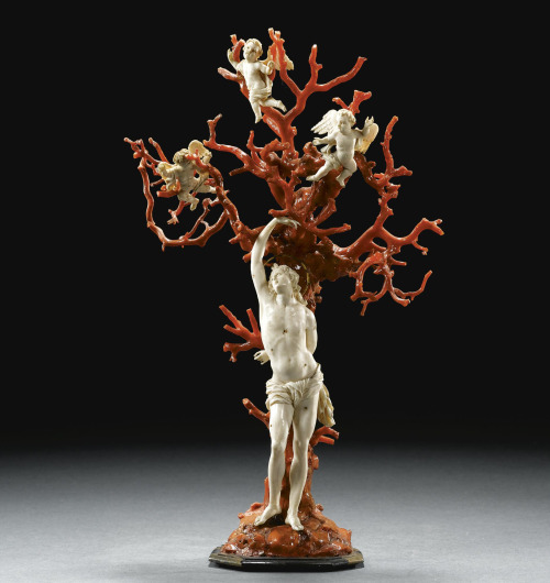 maertyrer:Unknown ArtistAn Ivory and Coral Group of Saint SebastianItalian, Trapani, ca. 1700