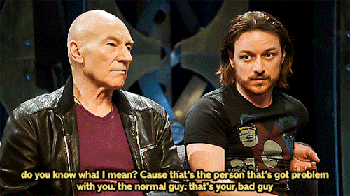 fassymioamore:James McAvoy and Patrick Stewart interview in ‘X-Men: Days Of Future Past The Rogue Cu