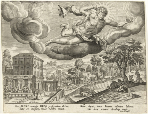 Adriaen Collaert (1560-1618) (after Maerten de Vos), ‘The Four Time of Day’ Series, 1580-841. 'Ochte