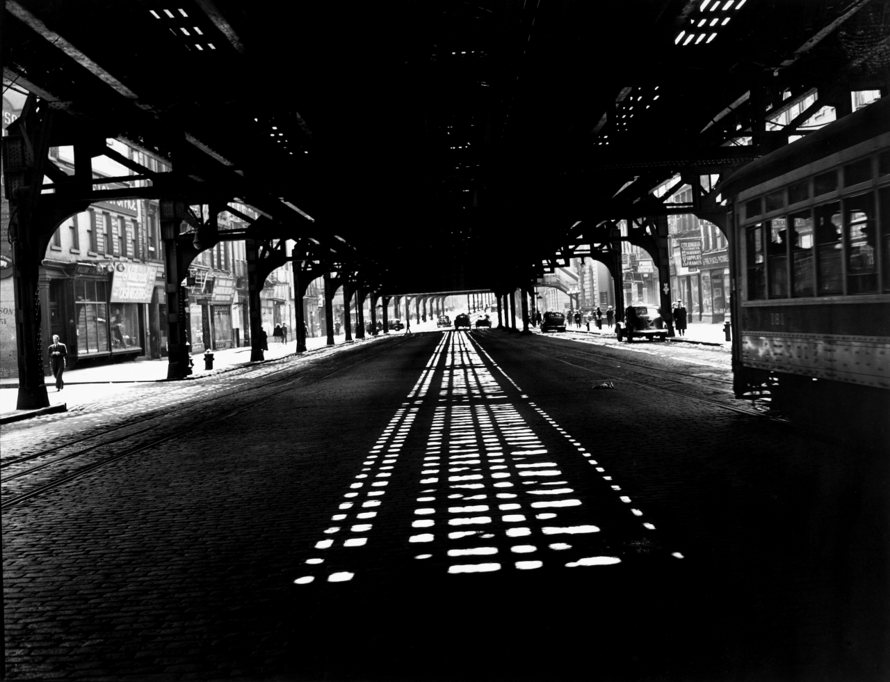 onlyoldphotography:  Weegee: Trolley Tracks, 1940s 