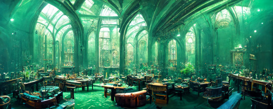 AI generates Hogwarts-like Teal-blue kitchen