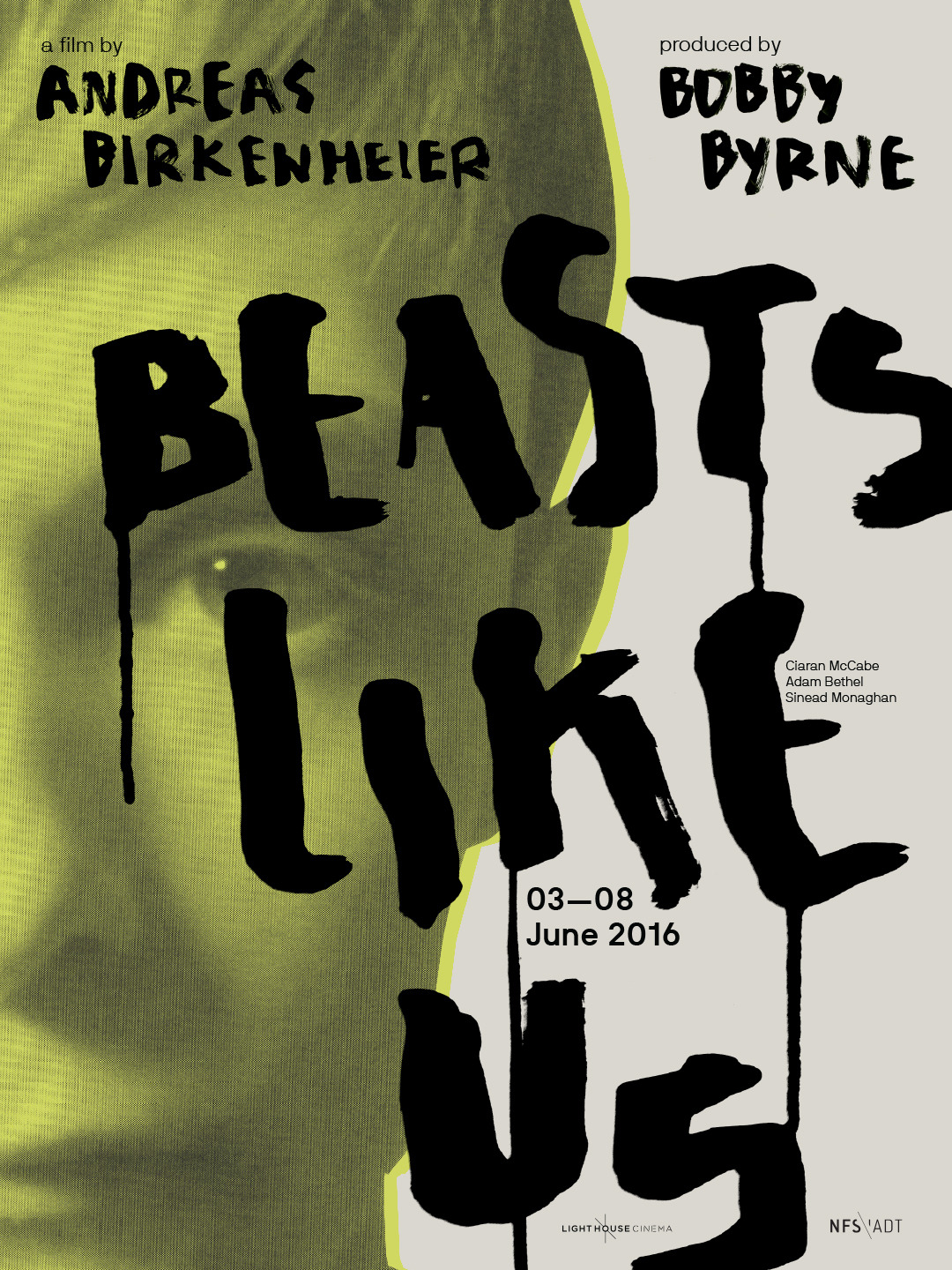 Year 3 / FILM POSTER: Beasts Like Us Graduate Film. Client: National Film School, Designer: Eric Lynch