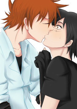 baka-rasu: Commission: Surprise Kiss by Bakarasu 