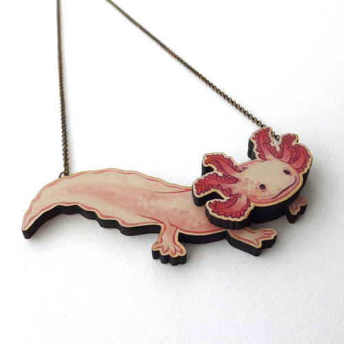 happyhookingmama:sosuperawesome:Reptile, Axolotl and Creepy Crawlies Necklaces by BIRCH pls on Etsy 