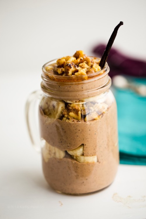 beautifulpicturesofhealthyfood:  Mocha Banana Chia-Oatmeal Breakfast Parfait…RECIPE 