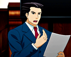 aceattorneysource:Phoenix Wright in 1x01: The First Turnabout / Hajimete no Gyakuten (  はじめての逆転)