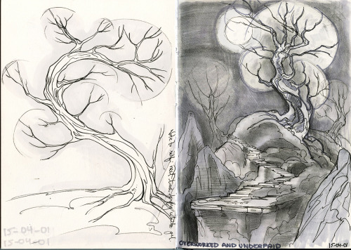 I went to a convention in Gothenburg and drew some sketches and drawing and stuff. Mostly of trees, 