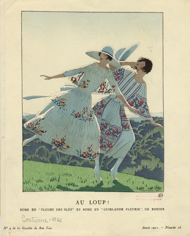 heaveninawildflower:
“Robe en “fleurs des blés” et robe en “guirlande fleurie,” de Rodier. Illustration by André-Edouard Marty (1882-1974). From Gazette du Bon Ton (Paris 1912-1922) .
Image and text courtesy NYPL Digital Gallery
”