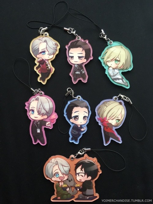yoimerchandise: YOI x Sol International Pearl Acrylic Collection Original Release Date:March 2017 Featured Characters (4 Total):Viktor, Makkachin, Yuuri, Yuri Highlights:Yuri actually has a different hairstyle than the anime (Down instead of up) for his