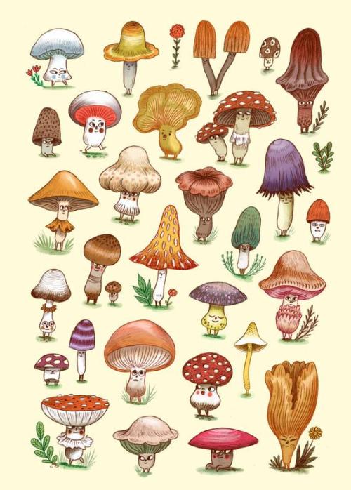 figdays:“Mushroom” Babies” Print // FreyaHartasShop  