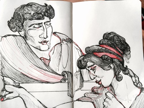 riboflavian:Sketch of clodius Pulcher and fulvia based on that one John William Godward painting you