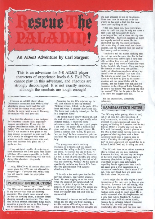 fuckyeahbritisholdschoolgaming: AD&amp;D scenario Rescue the Paladin by Carl Sargent, with art b