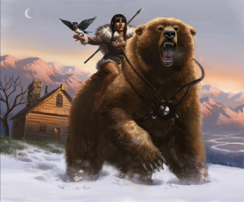 A Tryptic of a girl and her bear. no stronger bond exists in this world.