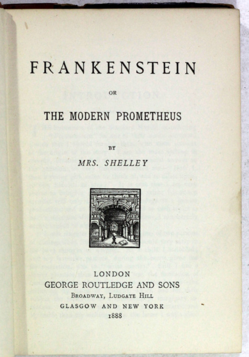 Frankenstein by Mrs [Mary] Shelley 1888Routledge and Sons Pocket Library Uncommon Victorian edition