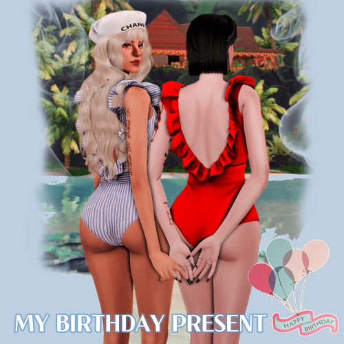 MY BIRTHDAY PRESENT ﻿ - DRESS- NEW MESH- ALL LODS- NORMAL MAP- 35 SWATCHES- HQ COMPATIBLEDOWNLOAD( 