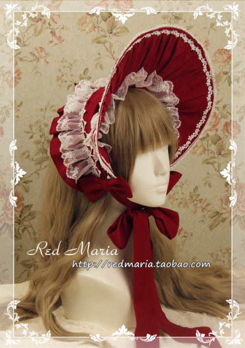 Red Maria cute lace bonnet preorderMy Australia-based Taobao shopping service is available here!