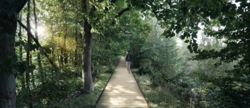 thedesigndome: Spiraling Walkway Amidst The Danish Forest Gives You A Stunning Aerial View Copenhage