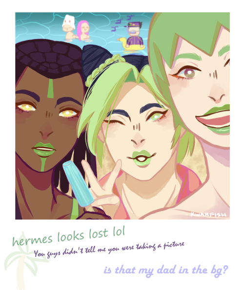 Stone Ocean gang takes a vacation to the beach! (Yes I know they live in Florida but,, I wanted to l