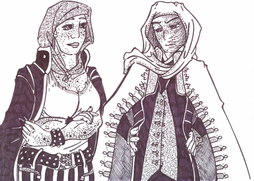 Inktober 2020 day 26 - HalfLook at that, next pair of twins, oh wow. (: Ronan and Barb. Her bame is 
