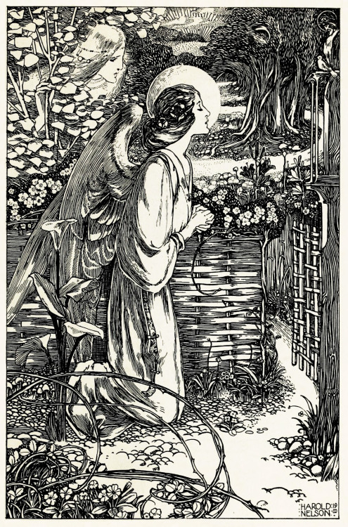 Harold Nelson (1871-1948), ‘The Vision of St. Agatha’, “Modern Pen Drawings”