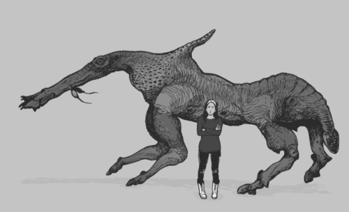 Some sort of an extraterrestrial horse-equivalent poses with a human colonist. It’s been a whi