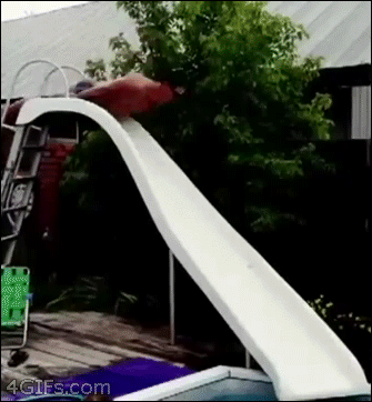 How not to use a pool slide