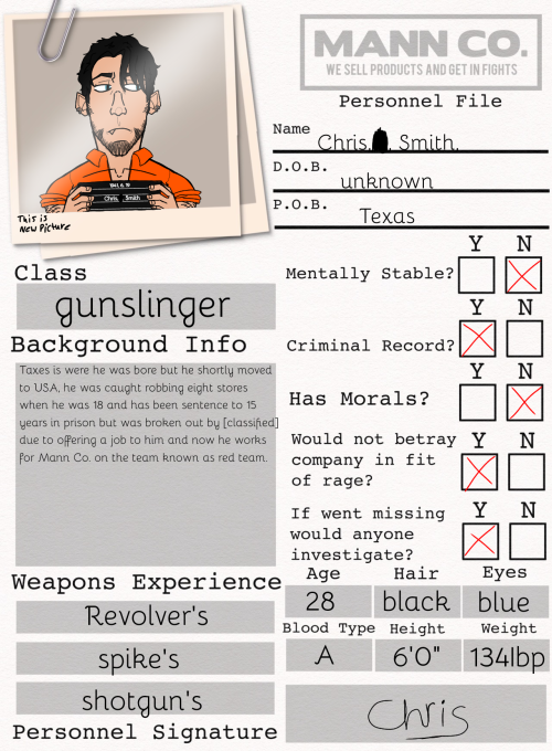 So Here's Chris's Personal File.