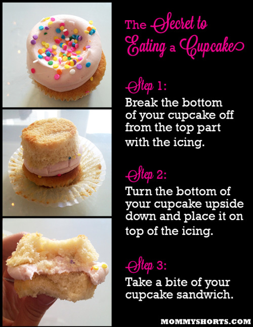 thecakebar:  The Secret To Eating a Cupcake because we’ve been doing it wrong. 