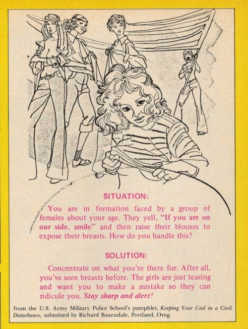 atomic-flash: Keeping Your Cool In A Civil Disturbance - Recommendation to military police school re