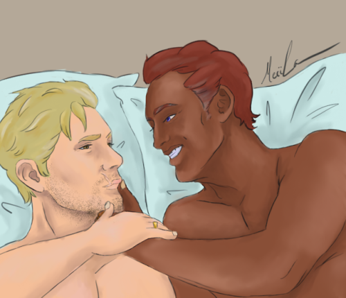 meiilansnotebook: Another not so quickly done colored sketch of my old OTP. This one was inspired by