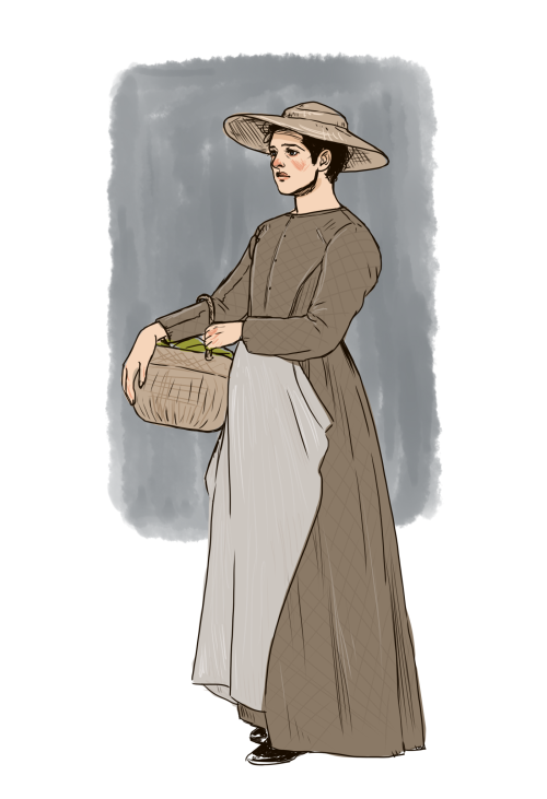 I’m rereading Expectations by Everandanon and since I love doodling historical fashion (with limited accuracy) I’m always wondering what the clothes might look like.I was thinking about a New Eden work outfit, but I’m not sure I got it. >w< Oh well. It was still fun to draw Cas in a dress! #Supernatural#Castiel #Cas in dresses  #omega!Cas #doodle