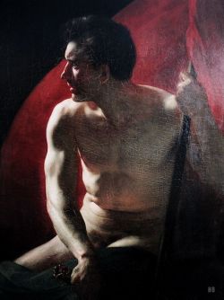 Dominique Hippolyte Holfeld, Study Of A Half-Nude Figure, 1831  