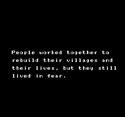 the-ankle-rocker:  Crystalis - NES - SNK: Black screens, white text. Not much more… but it still gives me chills. I love this game.