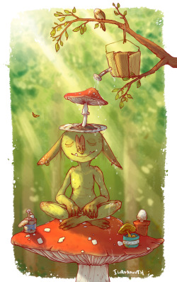 snotferret:  iguanamouth:a MUSHROOM GOBLIN for GOBLIN WEEK except its a day late oh well ha h ah h h a   me, according to Leks