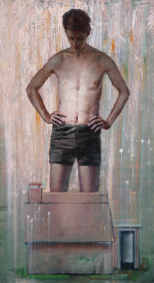 Attila Szűcs (Hungarian, b. 1967), The Model House, 2016. Oil on gesso on plywood, 102 x 55 x 3 cm.
